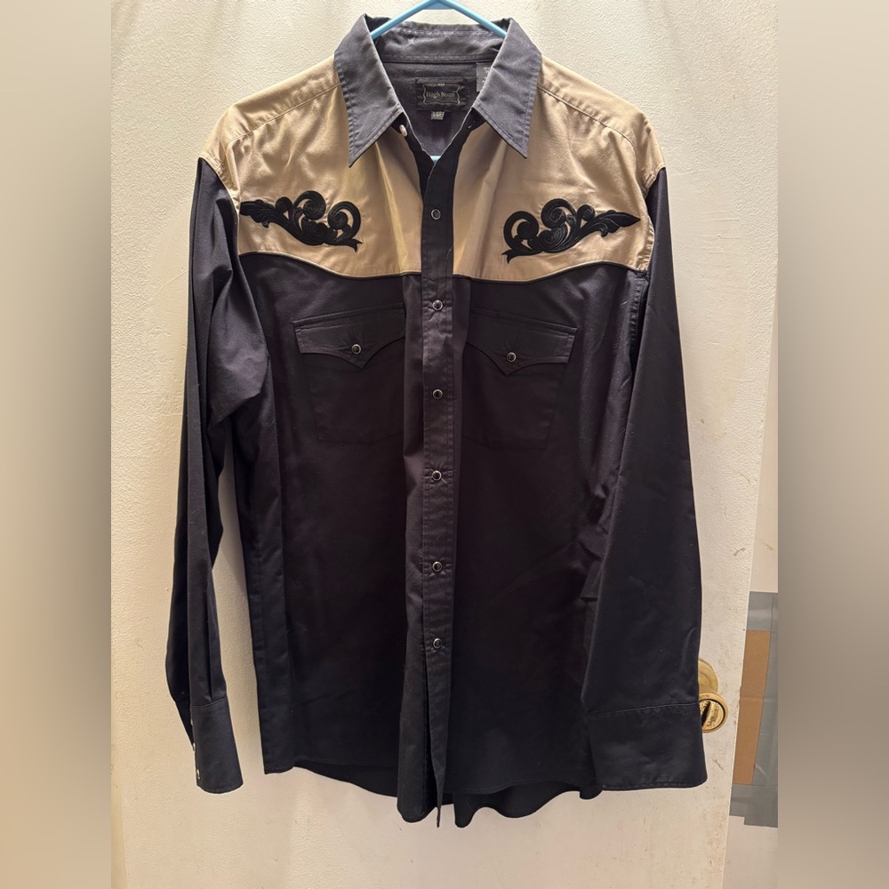 High Noon Black Embroidered Western Shirt